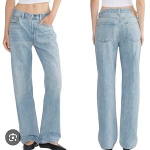 Denim Forum Light Wash Straight Leg Jeans